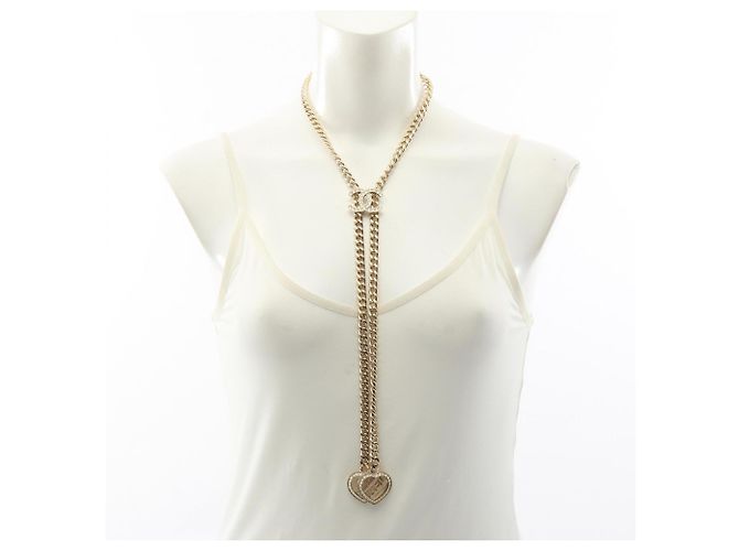 Collana Chanel Coco Mark Double Heart D'oro - vista 7