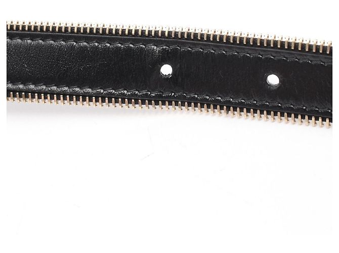 Cinturón de cuero Chanel Coco Mark Negro Dorado - vista 5