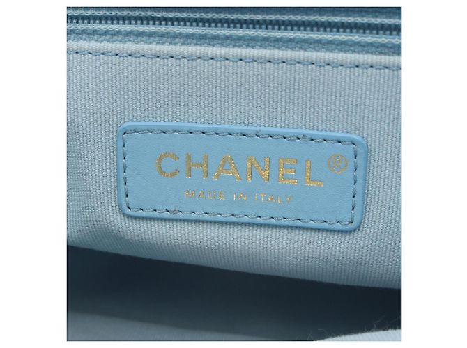 Borsa a Spalla Chanel Matelassé in Pelle di Agnello Blu - vista 4