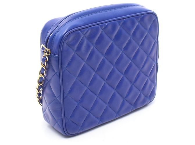 Borsa a tracolla Chanel Matelassé con nappa Blu - vista 2