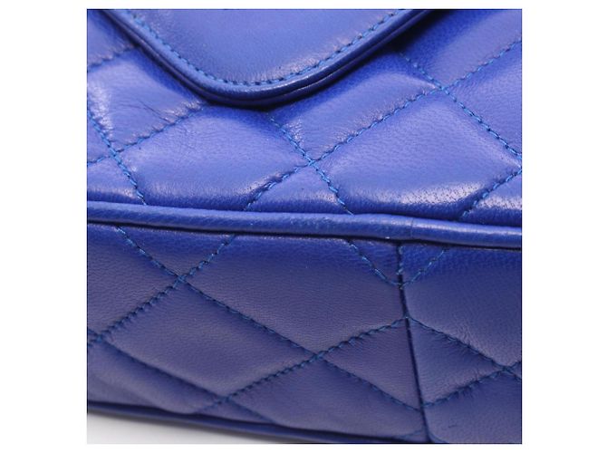 Borsa a tracolla Chanel Matelassé con nappa Blu - vista 7