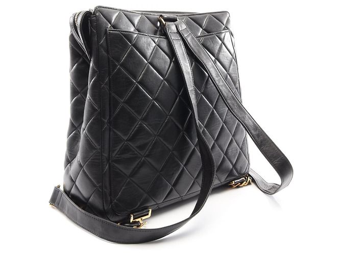 Chanel Matelassé Black Leather Backpack - view 2