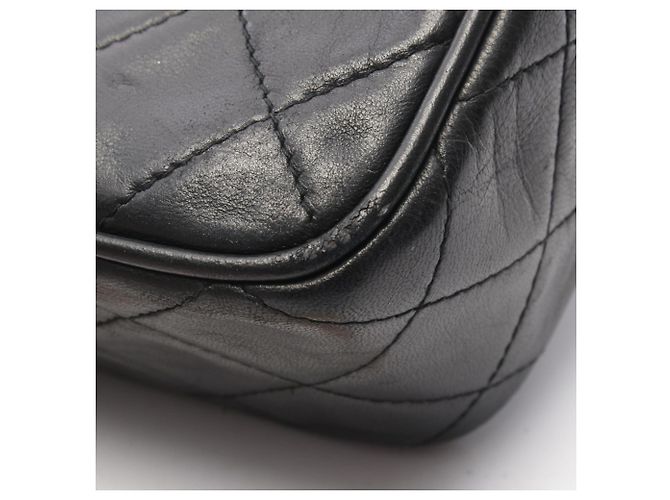 Mini borsa a tracolla con catena e frange in matelassé Chanel Nero - vista 10