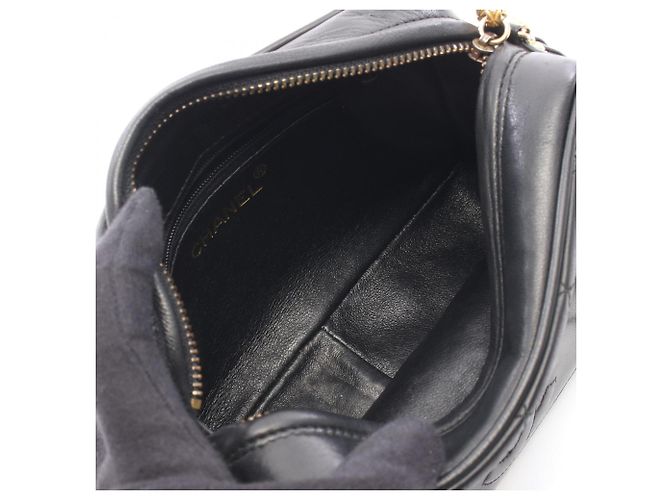 Mini borsa a tracolla con catena e frange in matelassé Chanel Nero - vista 3