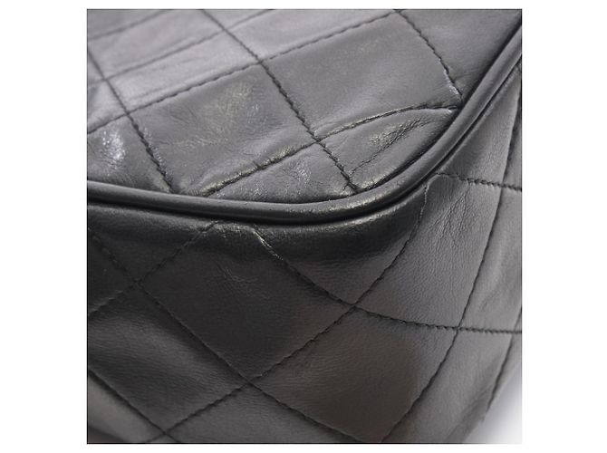 Mini borsa a tracolla con catena e frange in matelassé Chanel Nero - vista 9