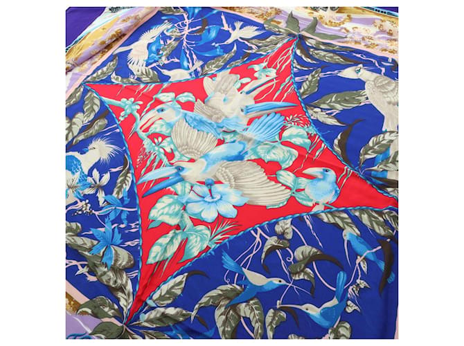 Hermès Sciarpa Hermes Carre Geant 140 Tropices Blu Multicolore - vista 2