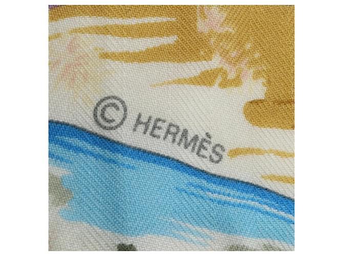 Hermès Sciarpa Hermes Carre Geant 140 Tropices Blu Multicolore - vista 3