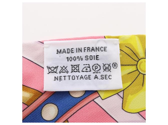 Hermès Hermes Twilly HARNAIS DE COEUR Sciarpa in seta Rosa Multicolore - vista 5
