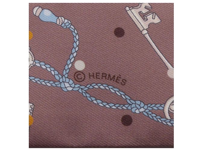 Hermès Hermes Twilly Les Cles a Pois Seidenschal Braun Mehrfarben - Ansicht 4