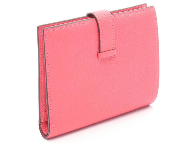 Cartera compacta bipliegue Hermès Bearn Rosa - vista 2