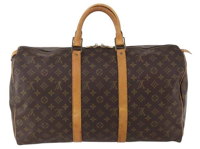Borsa Keepall Louis Vuitton Monogram Canvas 50 Marrone - vista 2