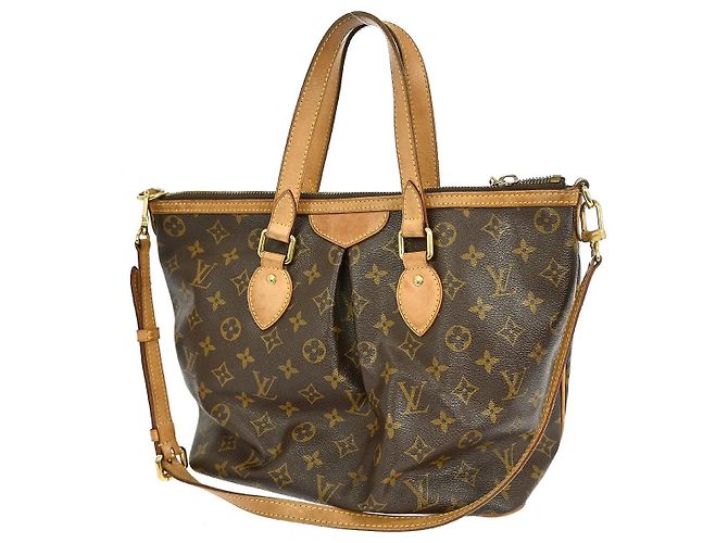 Borsa Louis Vuitton Palermo Monogram Canvas PM Marrone - vista 2