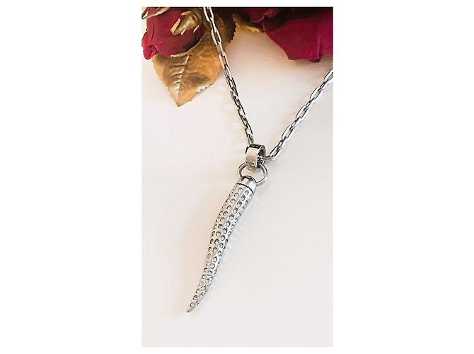 Collana Dolce & Gabbana Pendente Corno Swarovski Argento - vista 14