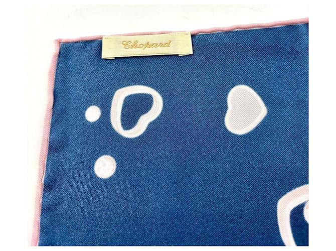 Foulard in seta Chopard Diamond & Hearts Rosa Bianco Blu Multicolore - vista 2