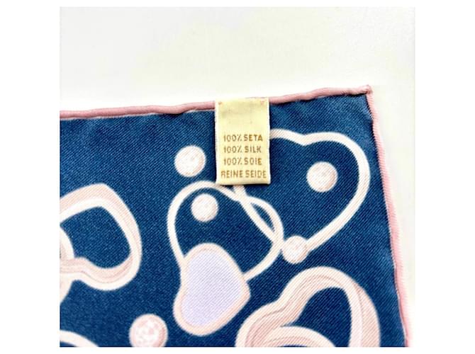 Foulard in seta Chopard Diamond & Hearts Rosa Bianco Blu Multicolore - vista 3