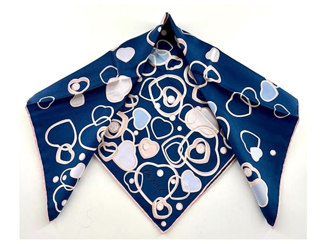Foulard in seta Chopard Diamond & Hearts Rosa Bianco Blu Multicolore - vista 5