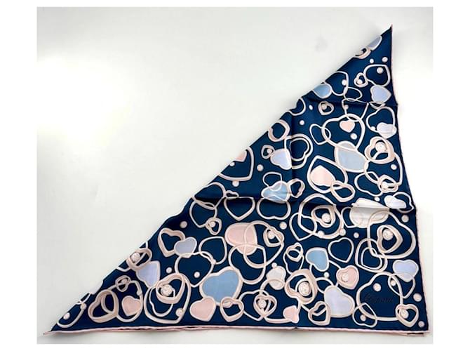 Foulard in seta Chopard Diamond & Hearts Rosa Bianco Blu Multicolore - vista 6