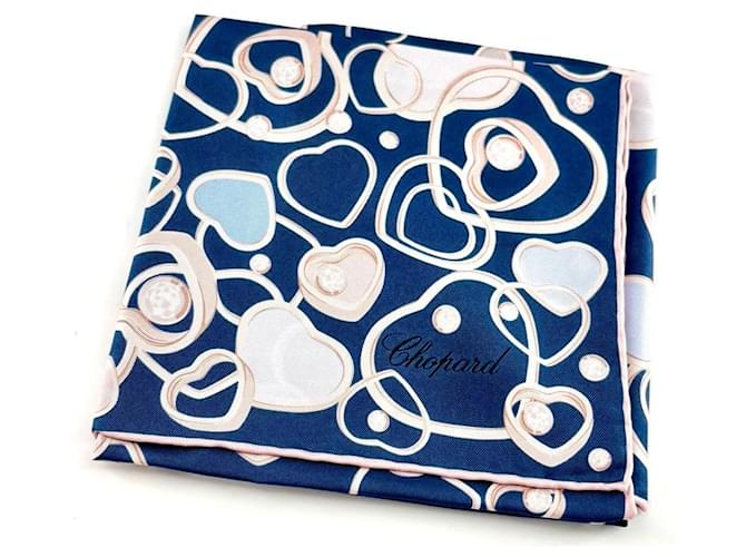 Foulard in seta Chopard Diamond & Hearts Rosa Bianco Blu Multicolore - vista 8