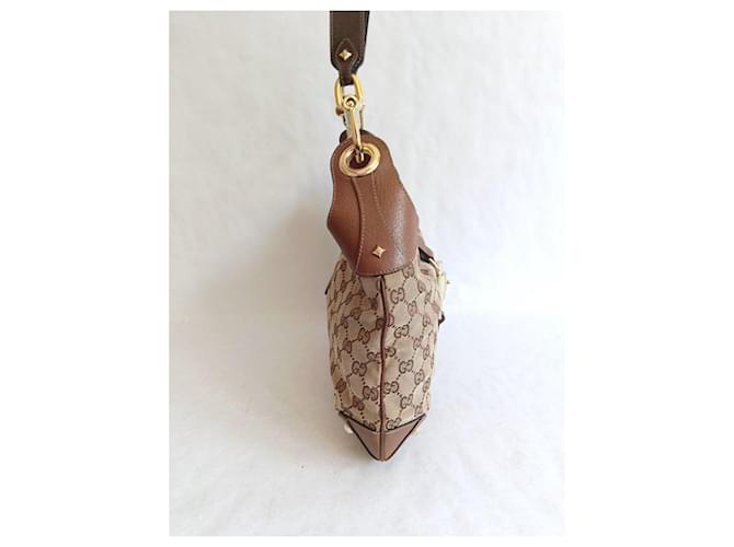 Borsa a tracolla Gucci Jackie Monogram Marrone e Pelle - vista 2