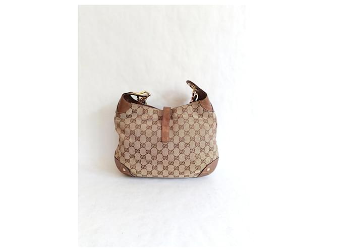 Borsa a tracolla Gucci Jackie Monogram Marrone e Pelle - vista 3