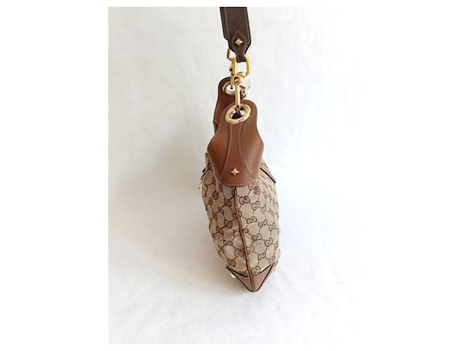 Borsa a tracolla Gucci Jackie Monogram Marrone e Pelle - vista 4