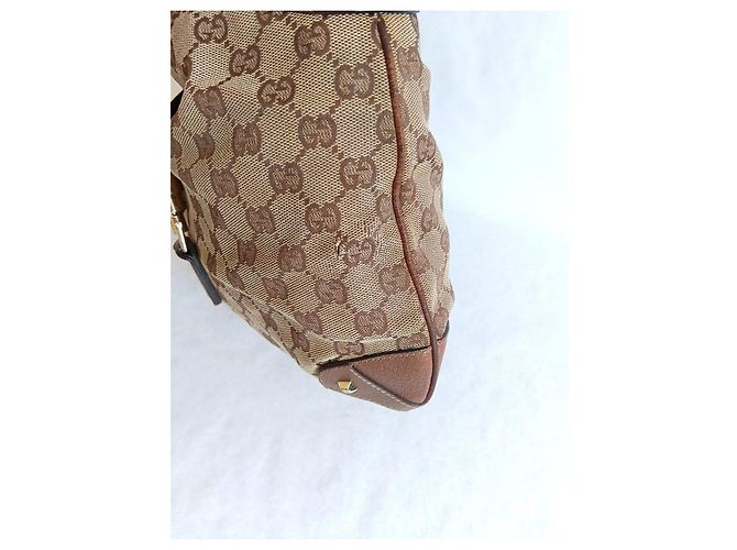 Borsa a tracolla Gucci Jackie Monogram Marrone e Pelle - vista 8