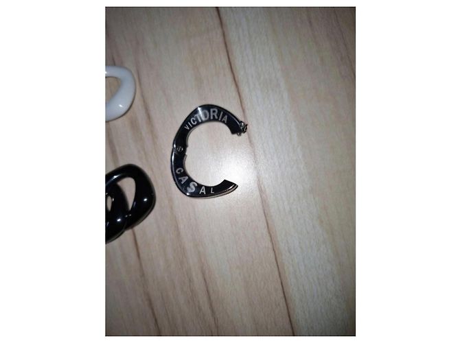 Victoria Casal Bracciale a Catena in Ceramica Nera e Diamanti - vista 7