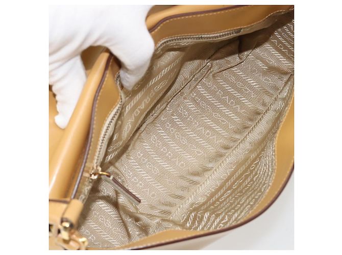 Borsa a tracolla PRADA in pelle beige oro Auth yk20464 D'oro - vista 11