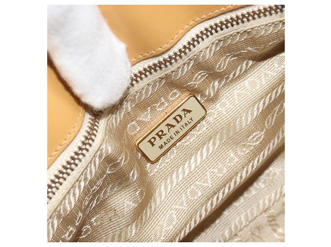 Borsa a tracolla PRADA in pelle beige oro Auth yk20464 D'oro - vista 19