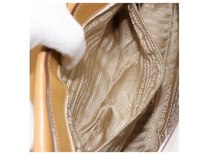 Borsa a tracolla PRADA in pelle beige oro Auth yk20464 D'oro - vista 23