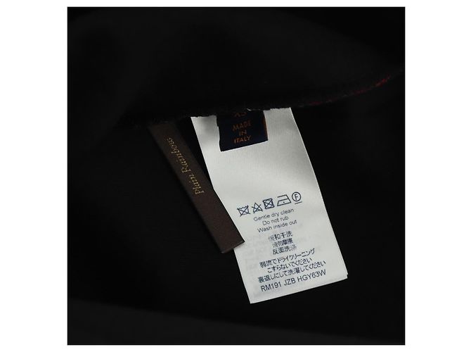 Felpa LOUIS VUITTON Poppys Virgil Abloh Velluto XS Nero Rosso LV Auth 182323SM - vista 11