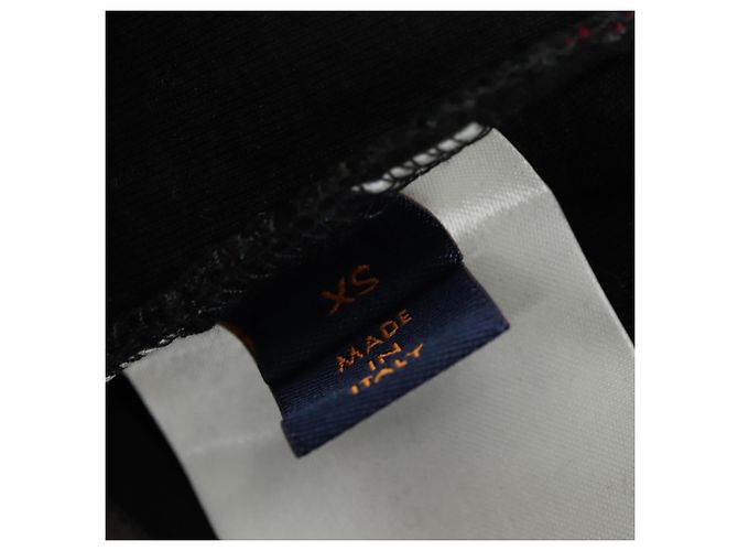 Felpa LOUIS VUITTON Poppys Virgil Abloh Velluto XS Nero Rosso LV Auth 182323SM - vista 13