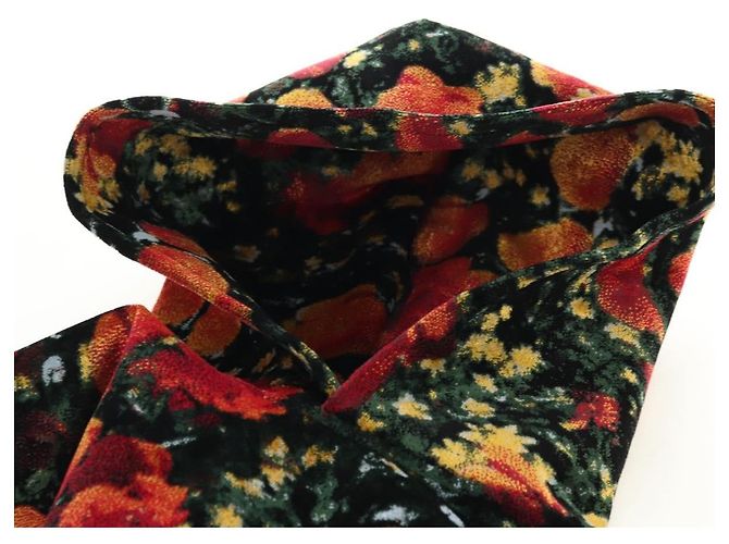 Felpa LOUIS VUITTON Poppys Virgil Abloh Velluto XS Nero Rosso LV Auth 182323SM - vista 8