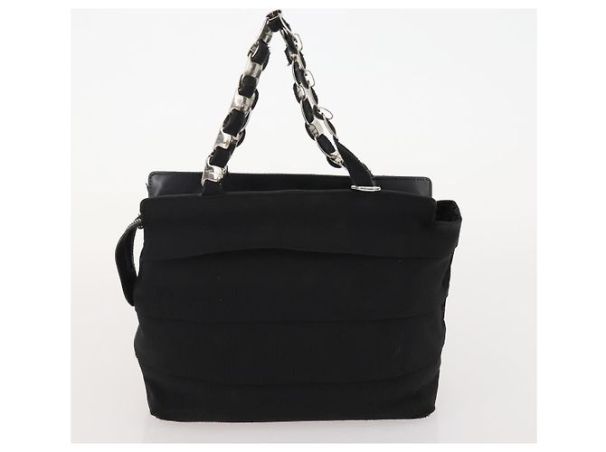 Borsa Salvatore Ferragamo in nylon e pelle vernice 2 set nero Auth BA13155 - vista 11