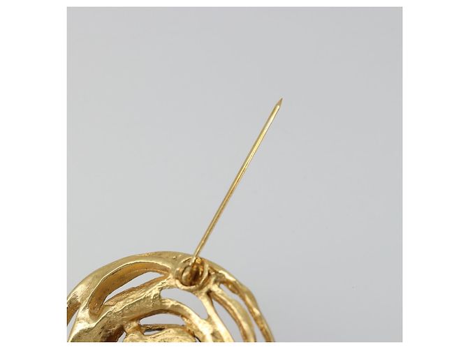 Spilla SAINT LAURENT in metallo Gold Tone Auth 183502V - vista 6
