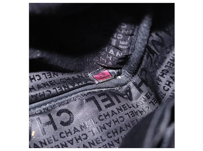 CHANEL Choco Bar Hand Bag Nylon Black Silver CC Auth 183944SAM Nero Argento - vista 10