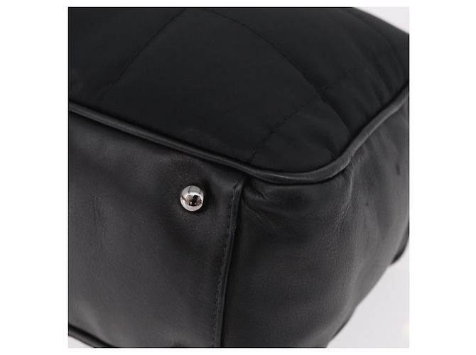 CHANEL Choco Bar Hand Bag Nylon Black Silver CC Auth 183944SAM Nero Argento - vista 15