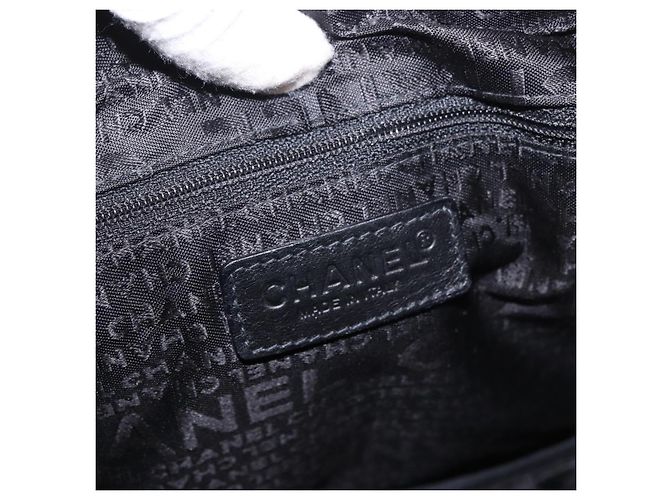 CHANEL Choco Bar Hand Bag Nylon Black Silver CC Auth 183944SAM Nero Argento - vista 20