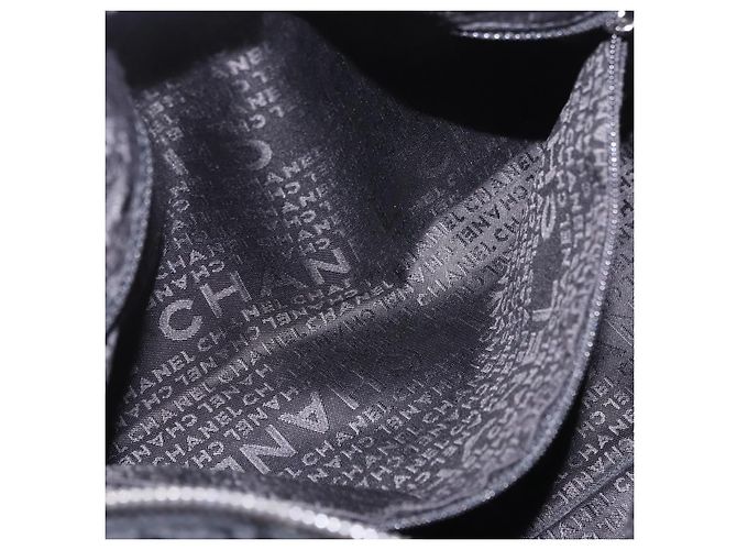 CHANEL Choco Bar Hand Bag Nylon Black Silver CC Auth 183944SAM Nero Argento - vista 24