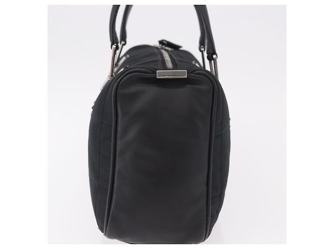 CHANEL Choco Bar Hand Bag Nylon Black Silver CC Auth 183944SAM Nero Argento - vista 3