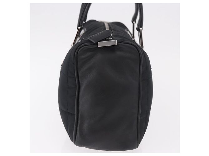 CHANEL Choco Bar Hand Bag Nylon Black Silver CC Auth 183944SAM Nero Argento - vista 4
