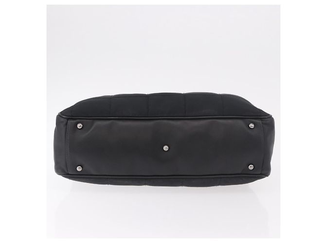 CHANEL Choco Bar Hand Bag Nylon Black Silver CC Auth 183944SAM Nero Argento - vista 5