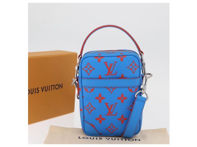 LOUIS VUITTON Borsa a Spalla Monogram Glow Danube Blu Rosso M14685 LV Auth 182313SM - vista 12