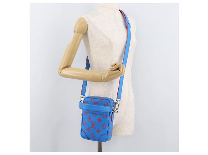 LOUIS VUITTON Borsa a Spalla Monogram Glow Danube Blu Rosso M14685 LV Auth 182313SM - vista 26