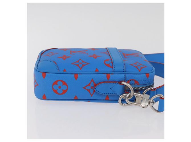 LOUIS VUITTON Borsa a Spalla Monogram Glow Danube Blu Rosso M14685 LV Auth 182313SM - vista 3