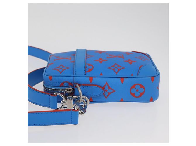 LOUIS VUITTON Borsa a Spalla Monogram Glow Danube Blu Rosso M14685 LV Auth 182313SM - vista 4