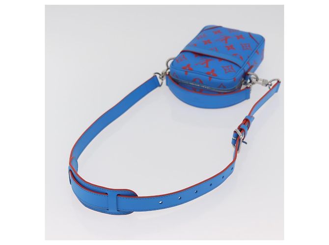 LOUIS VUITTON Borsa a Spalla Monogram Glow Danube Blu Rosso M14685 LV Auth 182313SM - vista 8