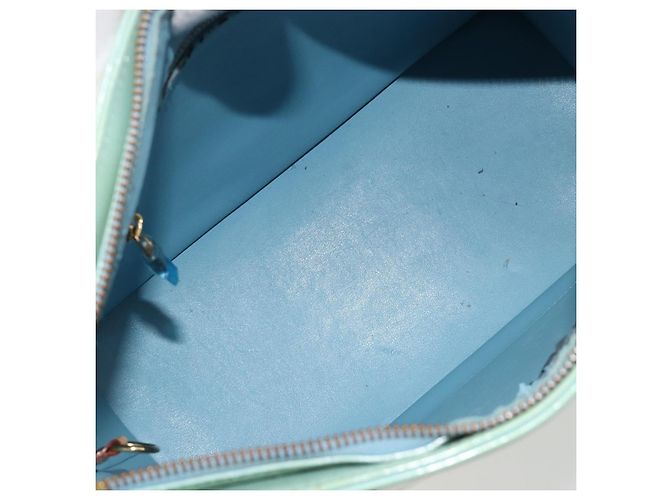 LOUIS VUITTON Borsa Monogram Vernis Houston Baby Blue M91005 LV Auth 184172 Blu chiaro - vista 10