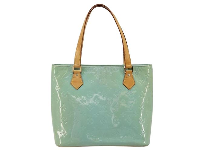 LOUIS VUITTON Borsa Monogram Vernis Houston Baby Blue M91005 LV Auth 184172 Blu chiaro - vista 2