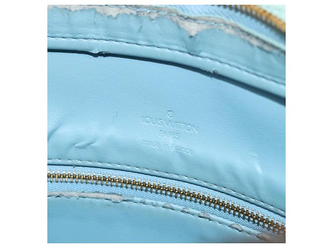 LOUIS VUITTON Borsa Monogram Vernis Houston Baby Blue M91005 LV Auth 184172 Blu chiaro - vista 22